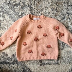 Zara Baby/Toddler Pink Floral Knit Sweater
